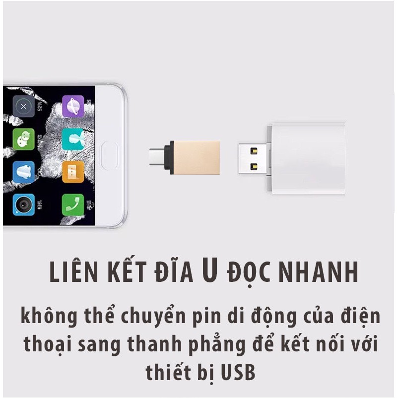 Đầu Chuyển Đổi USB Type C sang USB 3.0 Cho Điện thoại, Macbook