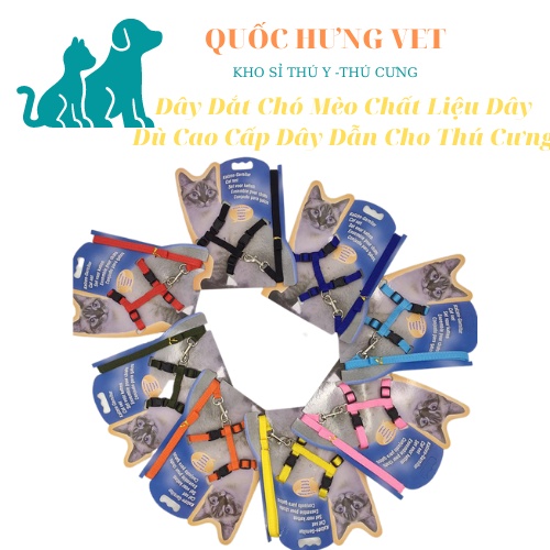 Dây Dắt Chó Mèo Chất Liệu Dây Dù Cao Cấp Dây Dẫn Cho Thú Cưng Dưới 4kg-DÂY DẮT YẾM ĐƠN SẮC KAZEN 3905 QUỐC HƯNG VET