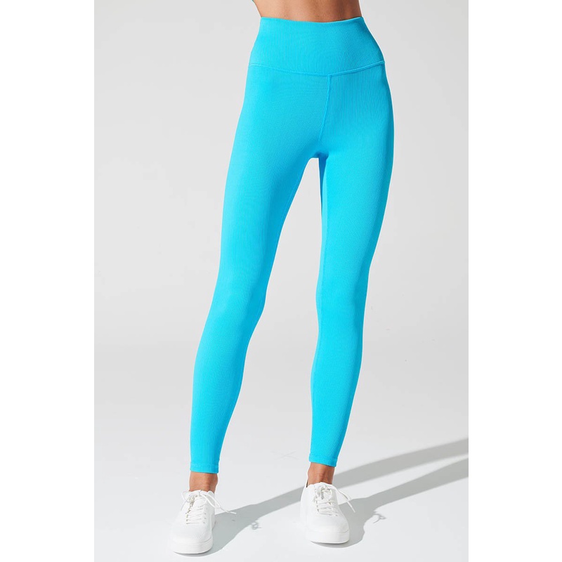 OLABEN Quần legging basic Querida Hw Ribbed Legging Pacific Blue