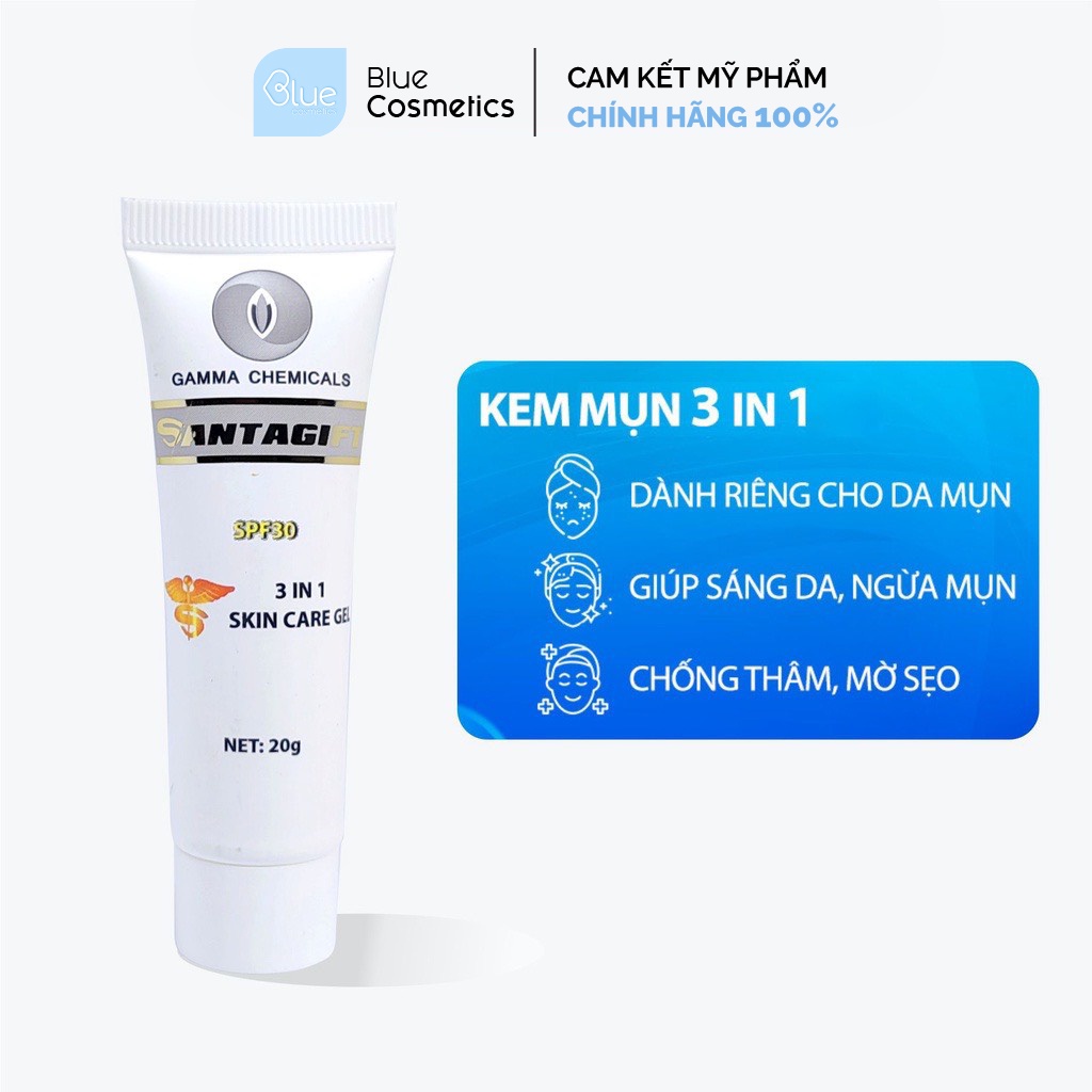 Kem Mụn SANTAGIFT - Gel Giúp Giảm Mụn Trứng Cá, Ngừa Thâm, Mờ Sẹo, Dưỡng Da Trắng sáng