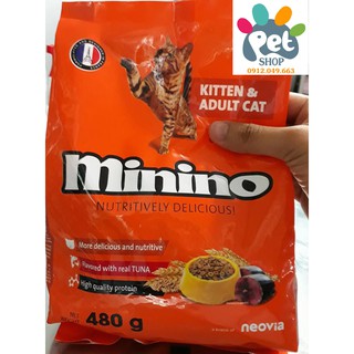 THỨC ĂN CHO MÈO MINION - DÀNH CHO CẢ MÈO NHỎ VÀ TRƯỞNG THÀNH GÓI 480G