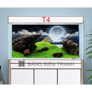 Tranh dán bể cá mẫu trăng T4