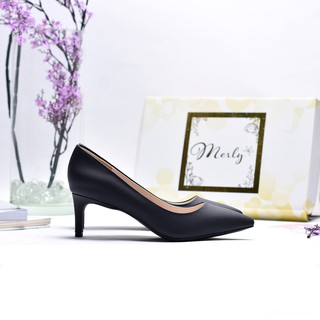 Giày gót thấp bít mũi Merly