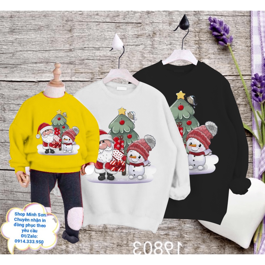 🎅☃️🎅ÁO NỈ SWEATER ÔNG GIÀ NOEL VÀ NGƯỜI TUYẾT, ÁO NỈ GIA ĐÌNH LOẠI 1 ĐỦ MÀU ĐỦ SIZE
