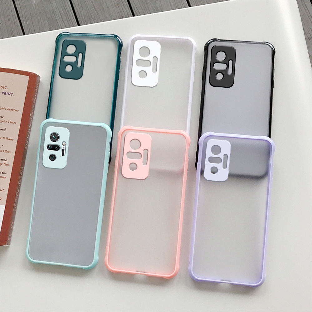 Ốp điện thoại PC cứng viền TPU mềm mặt nhám chống sốc bảo vệ camera cho Xiaomi Redmi Note 10 Pro Redmi Note 10 10S 4G