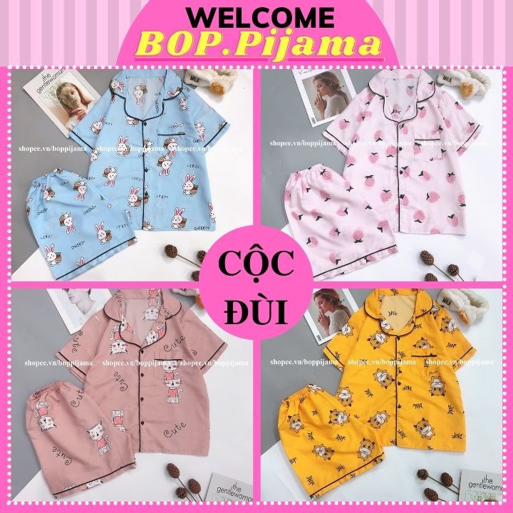 Bộ Ngủ Cộc Tay Nữ, Set Đồ Bộ Pijama Mặc Nhà Chuẩn Kate Loại 1