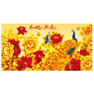 Tranh Đính Đá ABC 3D Hoa Khai Phú Quý LV266 (KHÁCH TỰ ĐÍNH) KT:110X55CM