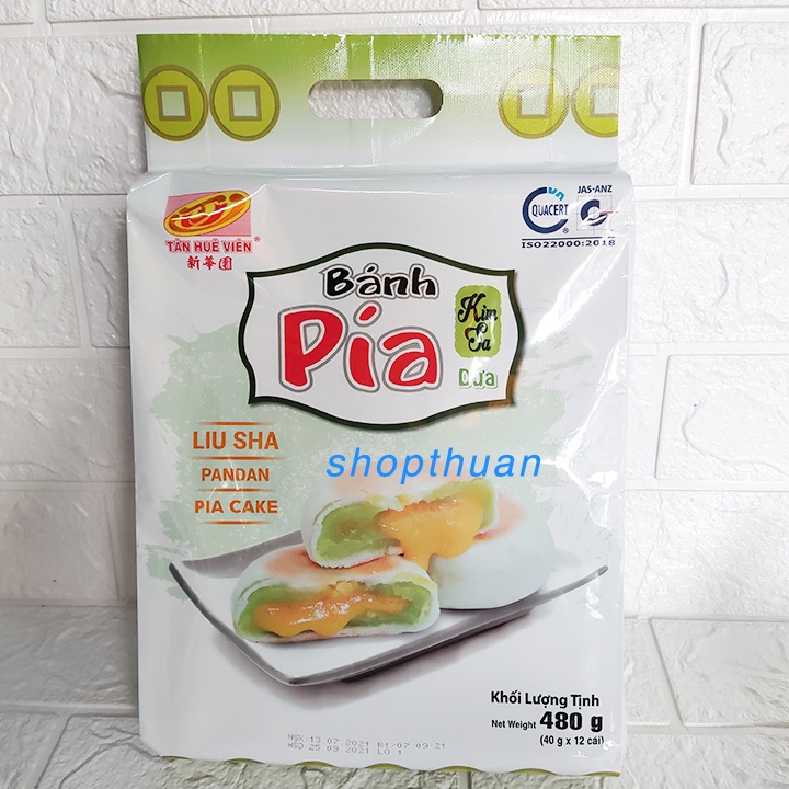 Bánh pía kim sa dứa Tân Huê Viên 480g ( 12 cái  ) - Bánh pía mini tan chảy