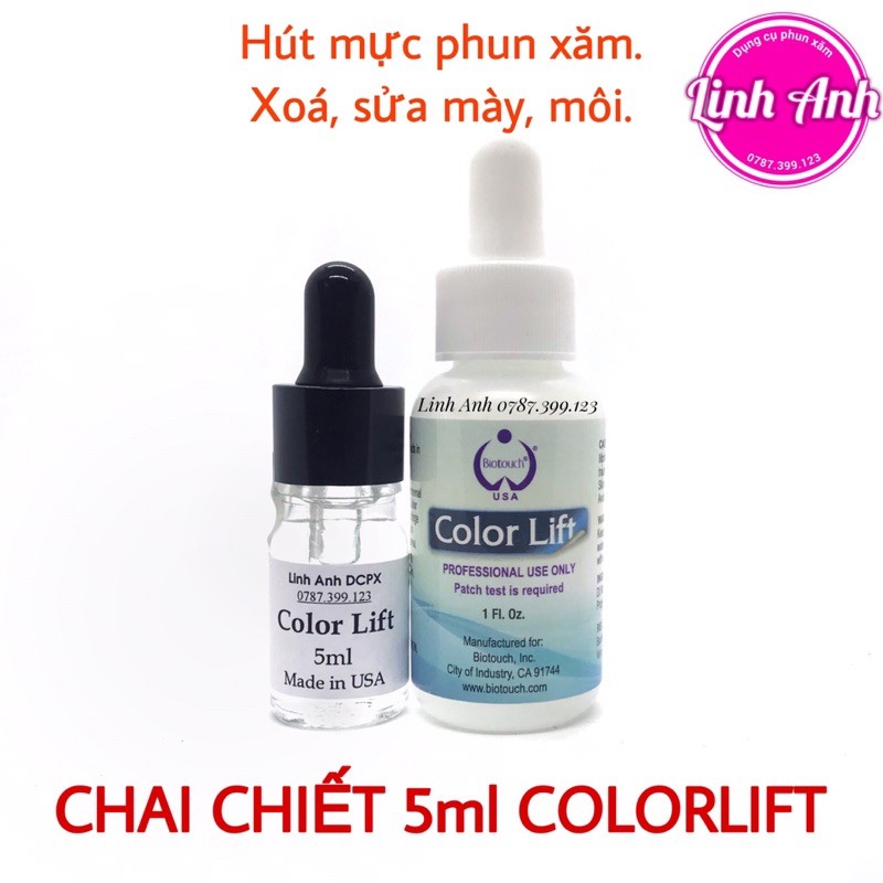 Chai Chiết Color Lift 5ml Xoá Hút Mực Xăm Chuyên Dụng