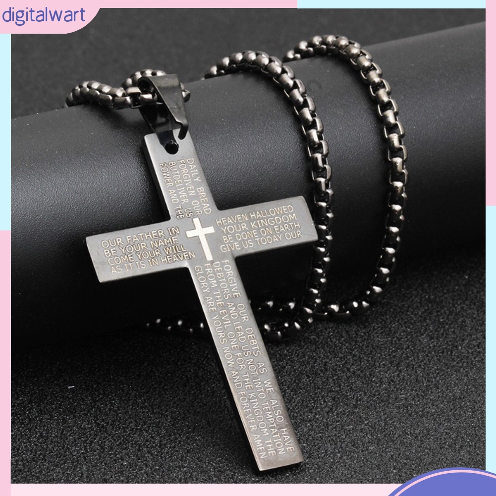 Vòng cổ Thép Titan Mặt Chữ Thập Phong Cách Retro Cá Tính Dành Cho Nam