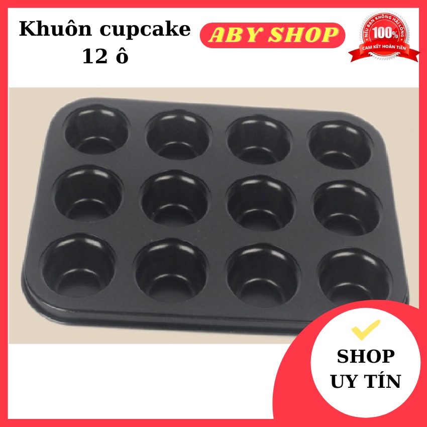 Khuôn cupcake 12 ô ⚡ HÀNG LOẠI 1 ⚡ khuôn làm bánh muffin và cupcake thiết kế nhỏ gọn xinh xắn