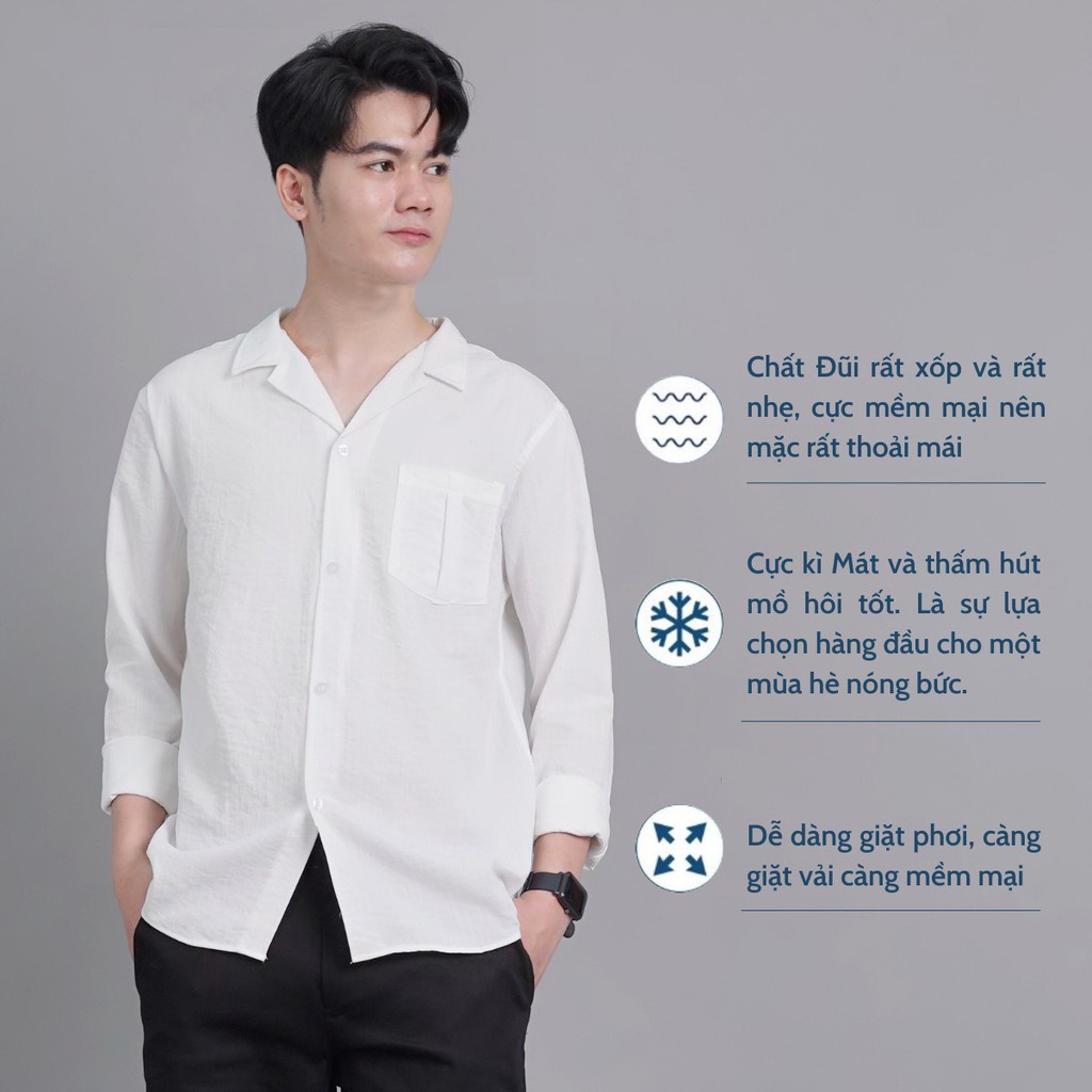Áo Sơ Mi Nam Đũi Dài Tay Cực Đẹp :: Áo Nam Sơ Mi Nam Trắng Mát Phối Quần Jean, Quần Short | BigBuy360 - bigbuy360.vn