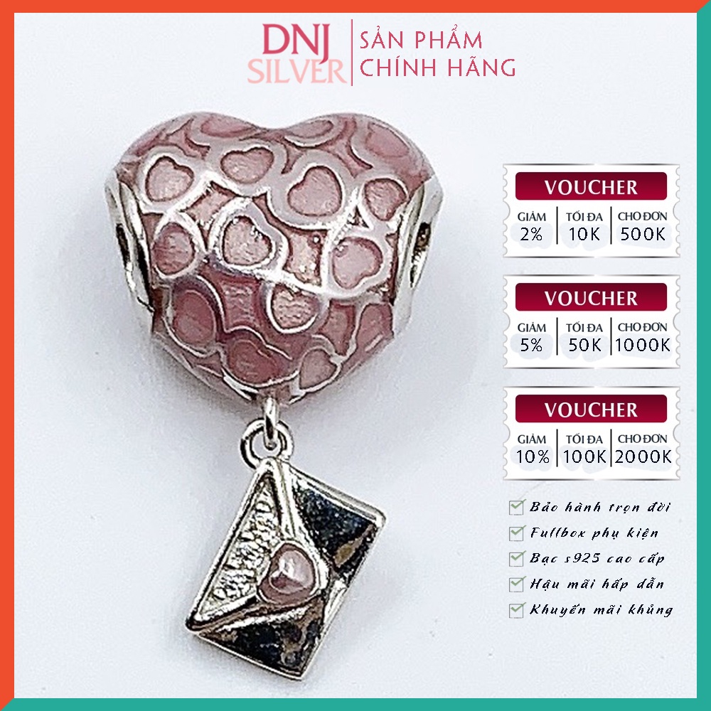 [Hàng cao cấp] Vòng tay bạc 925 cao cấp dành cho nữ - Vòng tay charm bạc Ngôi nhà hoa hồng, tình yêu ngọt ngào - DNB014