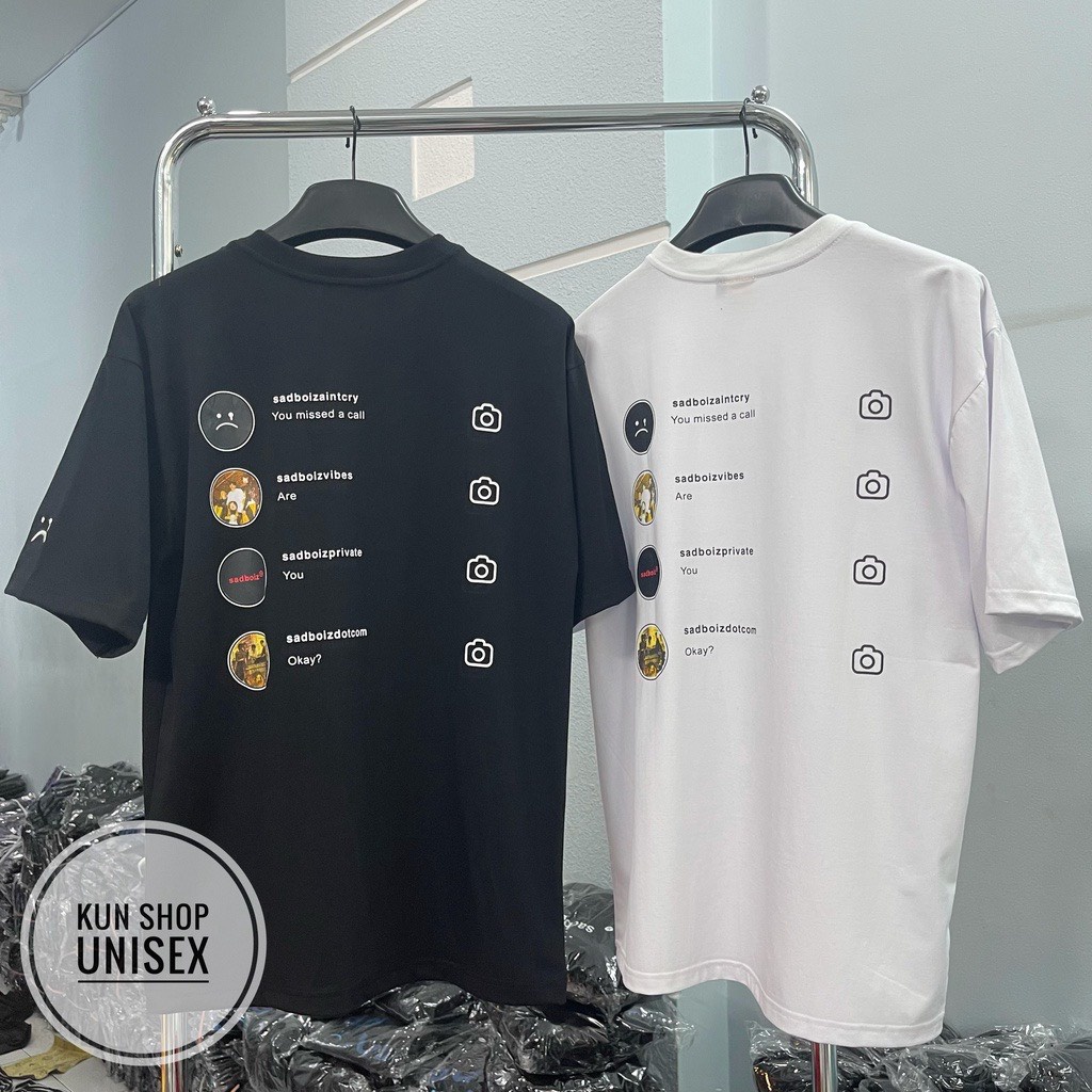 Áo thun nam nữ sad boiz sadtagram, Áo thun tay lỡ form rộng Sadboiz Sadtagram chất cotton co dãn