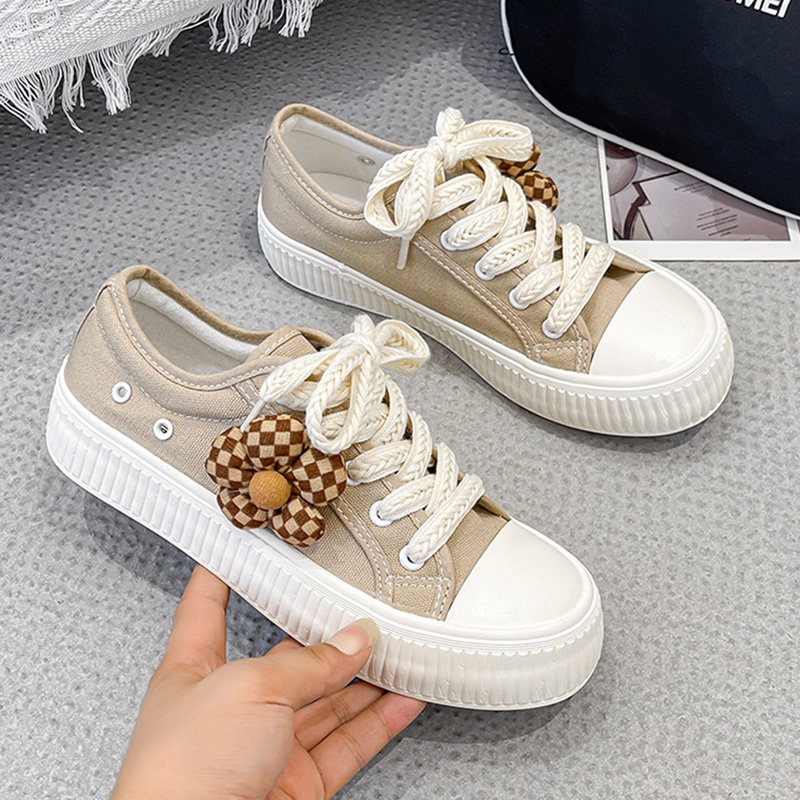 Ielgy Giày Vải canvas Họa Tiết Hoa Chuẩn Bị Cho Nữ