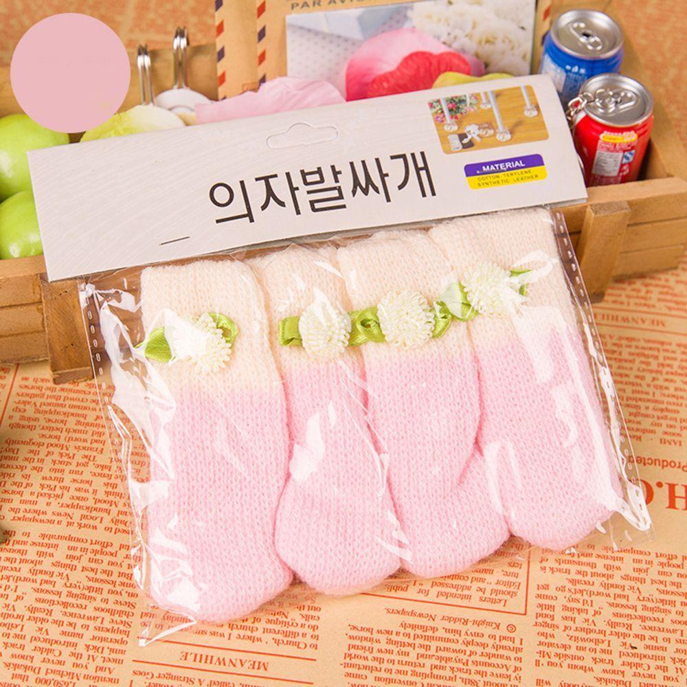 Bộ 4 Vỏ Bọc Bảo Vệ Chân Bàn / Ghế Đan Len Chất Liệu Dày Dặn Tiện Dụng
