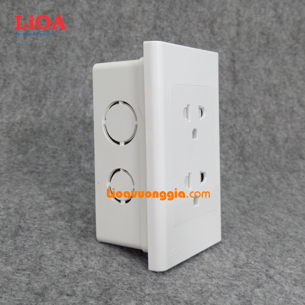 Combo ổ cắm điện đôi 3 chấu LiOA 16A  3520W - Lắp âm tường
