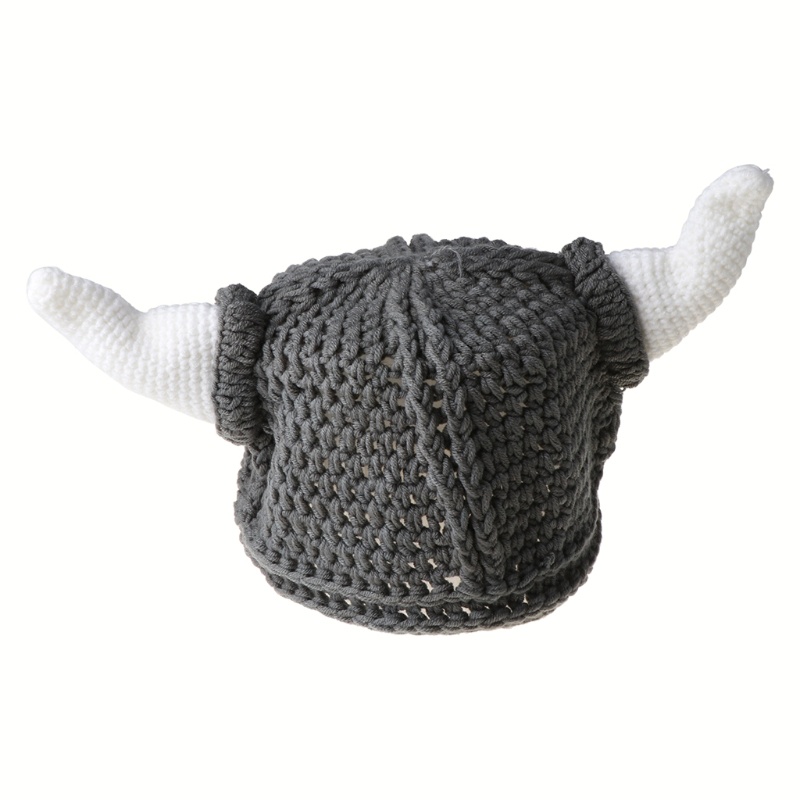 Mũ Beanie Dệt Kim Thủ Công Đính Sừng Oxi Hoạt Hình Vui Nhộn Cho Người Lớn Và Trẻ Em
