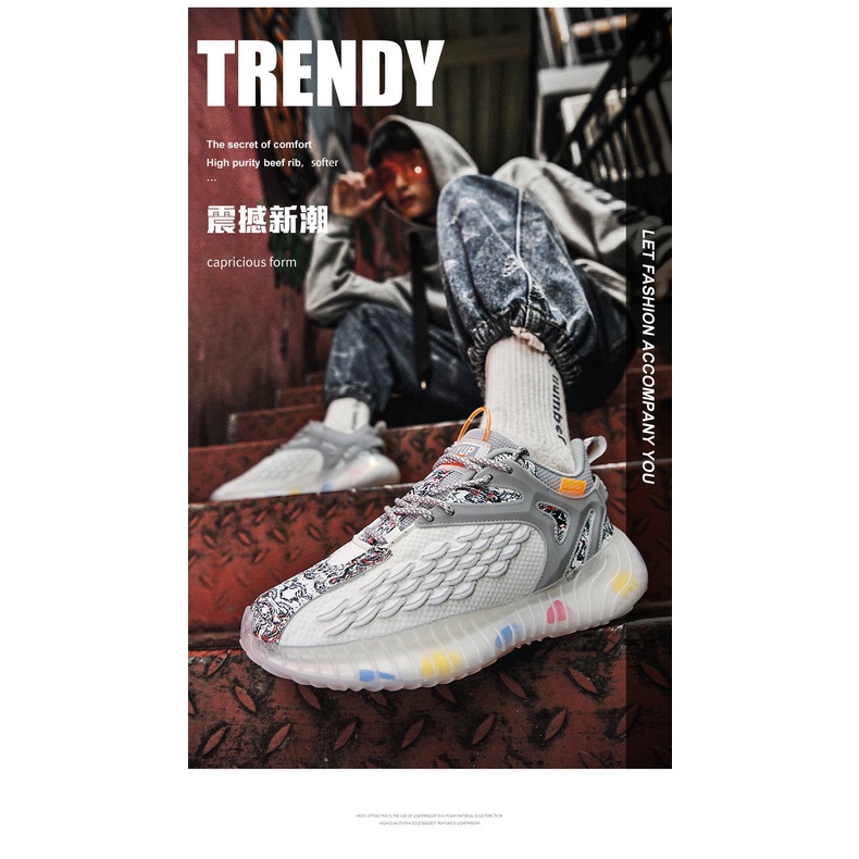 Giày thể thao mang chống sốc thoải mái và thoáng khí thời trang mùa đông cho nam size 39-44