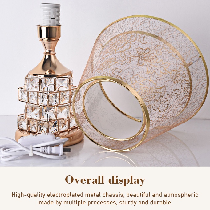 Hộ gia đình đơn giản hiện đại phong cách châu Âu Đèn bàn pha lê LED  phòng ngủ đèn ngủ nghiên cứu đèn trang trí đèn bàn đèn pha lê