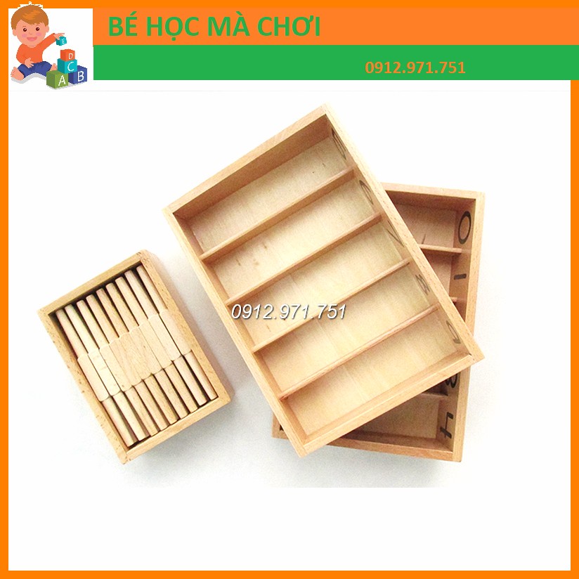 Hộp được đánh số với 45 que tính Montessori (Spindle Box With 45 Spindles)