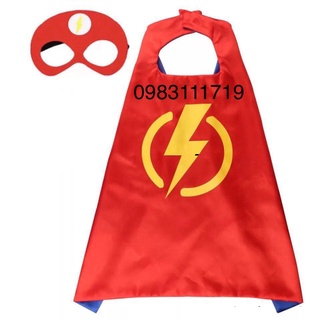 Áo choàng siêu nhân cho bé trai hóa trang siêu nhân tia chớp the flash kèm mặt nạ che mắt hm03616