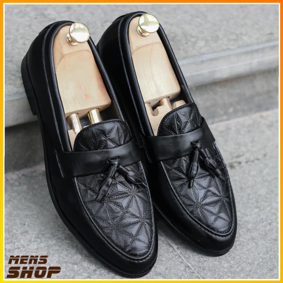 Giày Lười Nam Da Lì Vân 3D Có Chuông- Mã G012 chuông