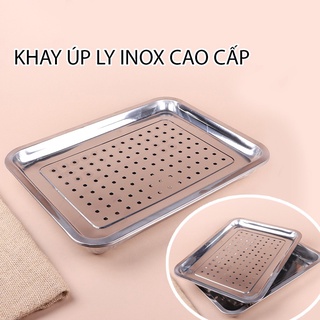 Mâm úp ly nước inox size lớn cao cấp mu01 - khay úp ly - khay úp tách