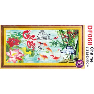 Tranh đính đá Cha mẹ DF068-99x50cm-đã đính