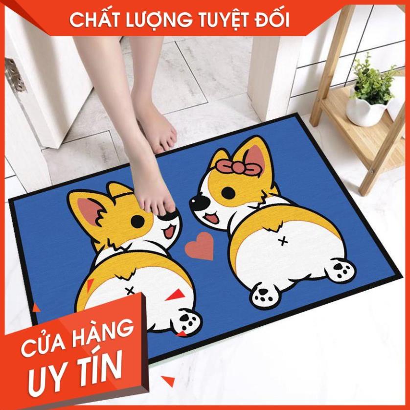 [ SIêu rẻ] Thảm chùi Chân 3D Chống Trơn Trượt Hình Thú Đáng Yêu kích thước 40x60cm