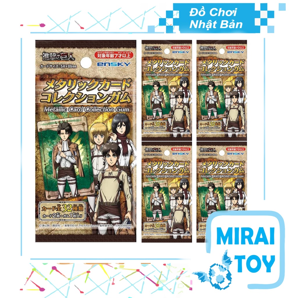 Pack Thẻ Bài Attack On Titan Metal Collection Chính Hãng Chưa Bóc mới 100% - Ensky