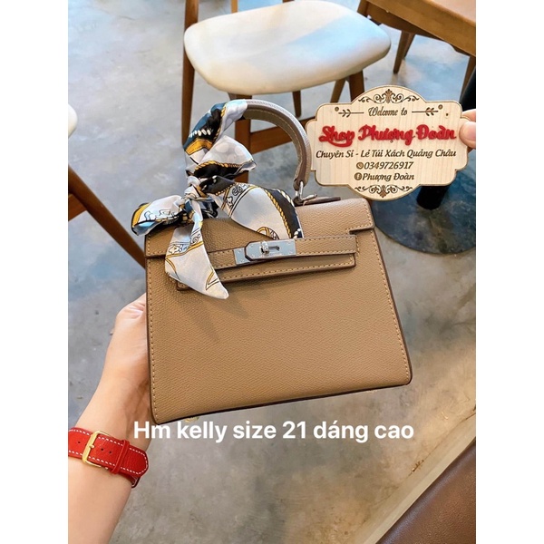 [KELY21 FULL BOX]Túi da sần size 21 tặng kèm khăn lụa quấn quai loại đep (k hộp)