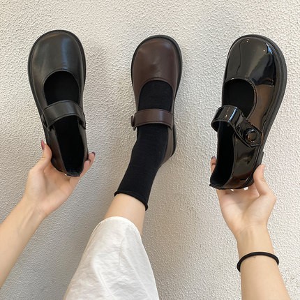 [Sẵn đen 38]Giày Mary Jane ULZZANG Retro mũi tròn - thebluehouse | BigBuy360 - bigbuy360.vn