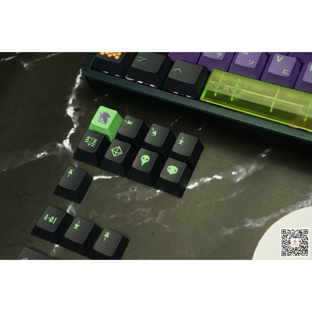 Keycap Eva PBT profile Cherry in dyesub 134 nút cho bàn phím cơ layout 108/104/98/87/84/75/68/64/61