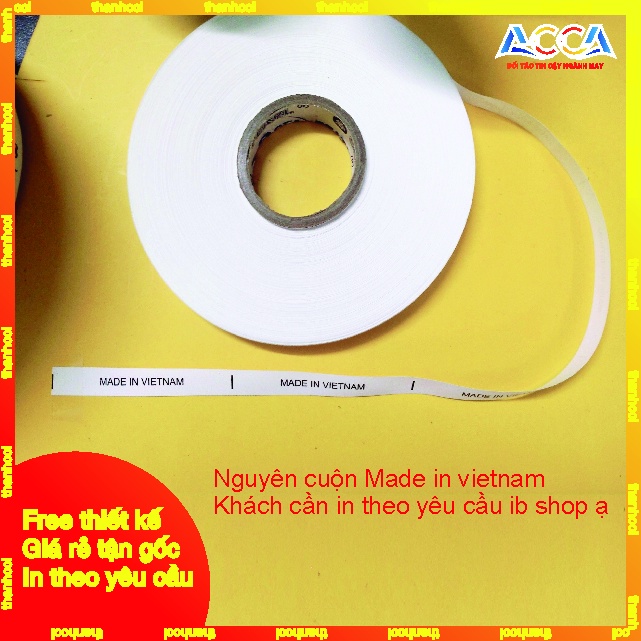 Mác quần áo người lớn trẻ em size chữ vải giấy gắn cổ áo Made in Vietnam_Mác in sẵn _Mác may quần áo_in theo yêu cầu
