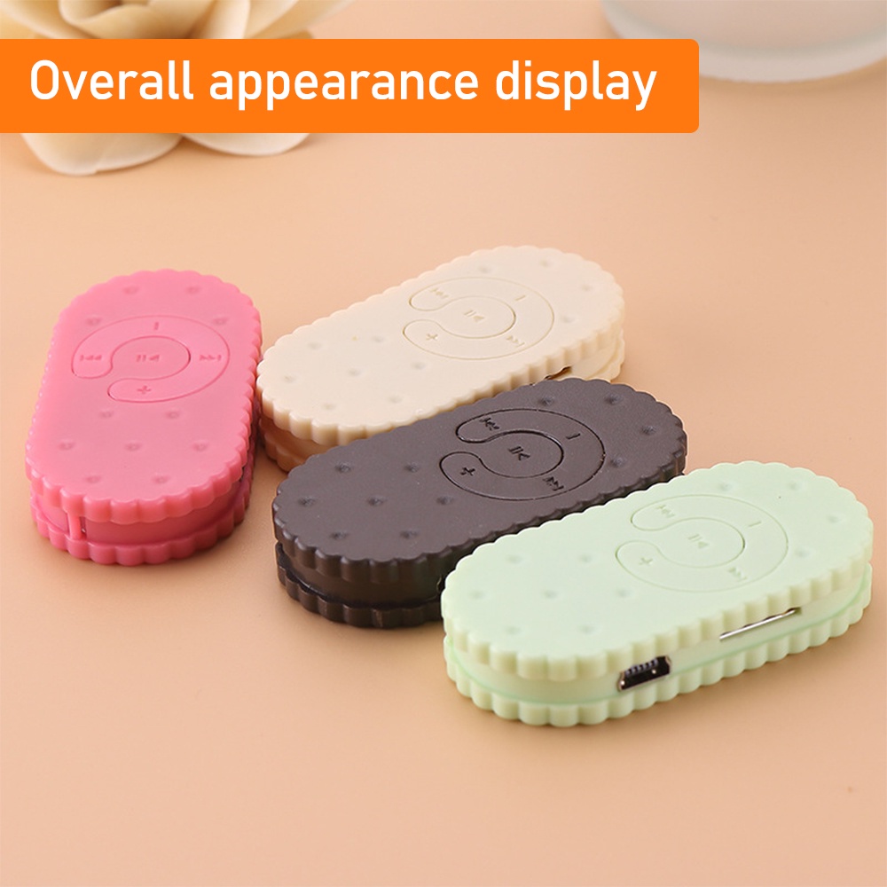 Máy nghe nhạc VIRWIR mini hình bánh Quy hỗ trợ thẻ nhớ micro TF 16GB