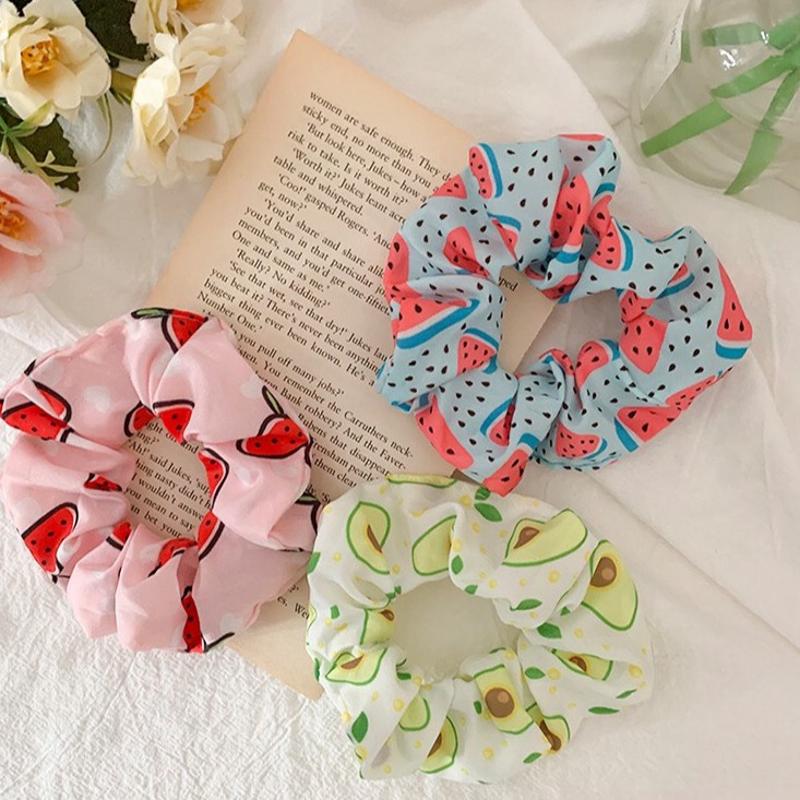 Dây Buộc Tóc Vải Scrunchies Sắc Màu Bốn Mùa Cho Bạn Nữ A506