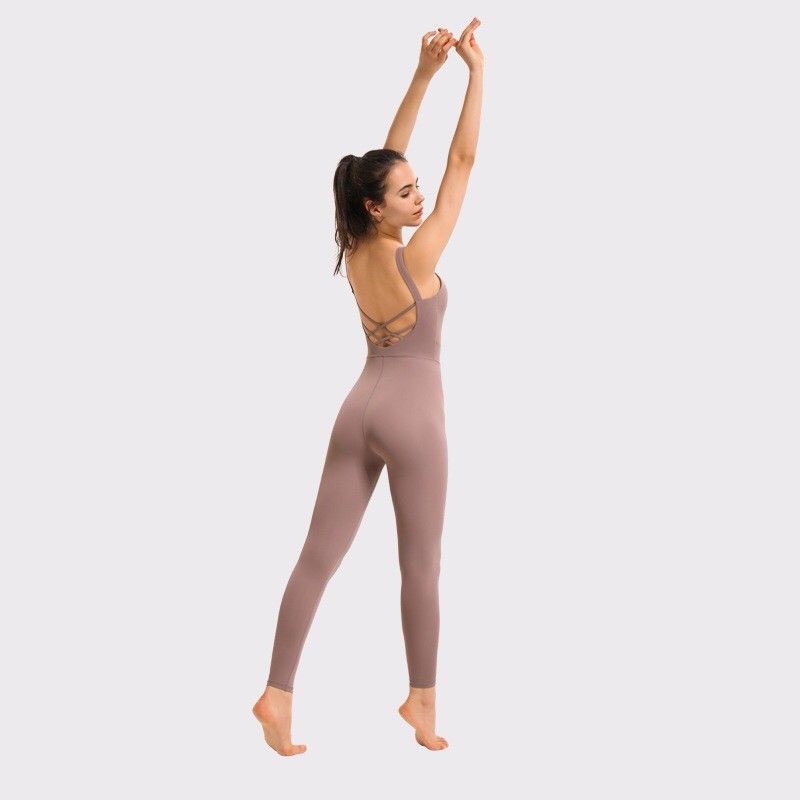 BỘ ĐỒ LIỀN THÂN - JUMPSUIT TẬP YOGA CAO CẤP HỞ LƯNG ĐAN DÂY CHO NỮ