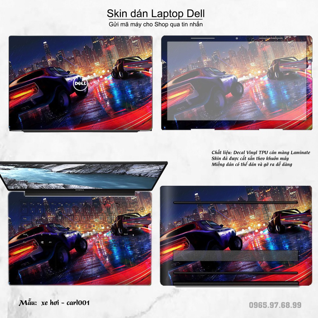 Skin dán Laptop Dell in hình xe hơi (inbox mã máy cho Shop)