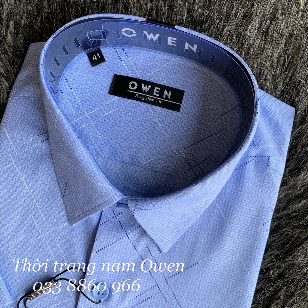 OWEN - Áo sơ mi dài tay Owen Regular fit chất sợi tre kẻ ca rô đen xám 23217 | BigBuy360 - bigbuy360.vn