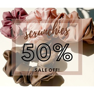 Cột Tóc Vải Scrunchies độc quyền lụa mango óng ánh