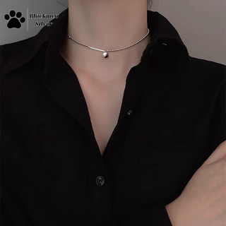 Dây chuyền nữ Lucky, choker dây rắn mix bi bạc 925