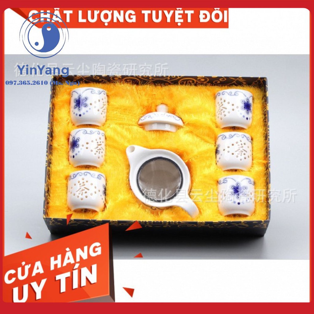 Bộ ấm trà bọc pha lê