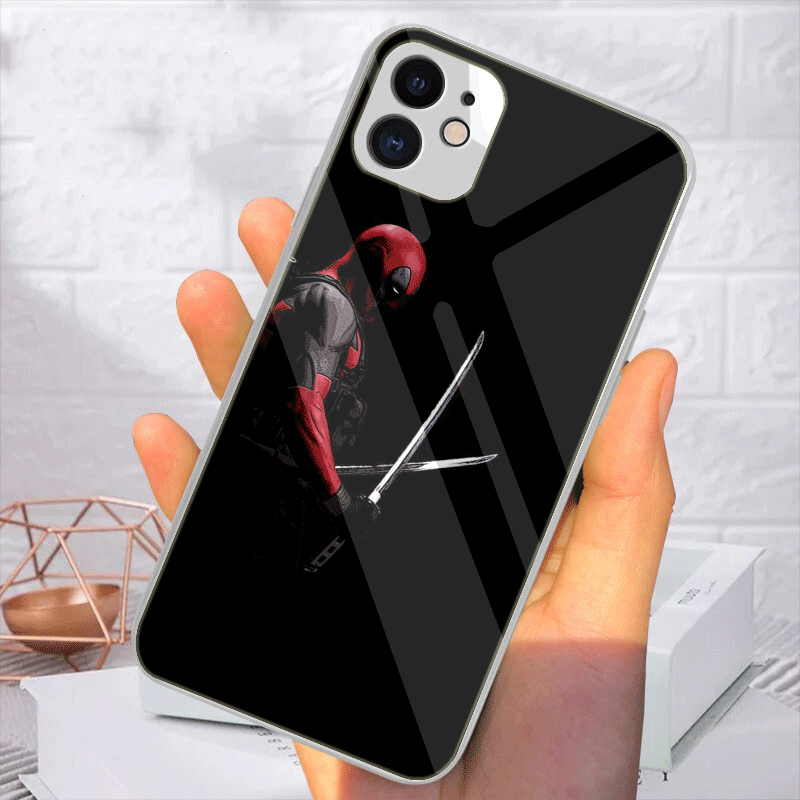 Kính ốp điện thoại Tráng Gương In Hình Deadpool Cho Iphone 5 5s 6 6s 7 8 Plus