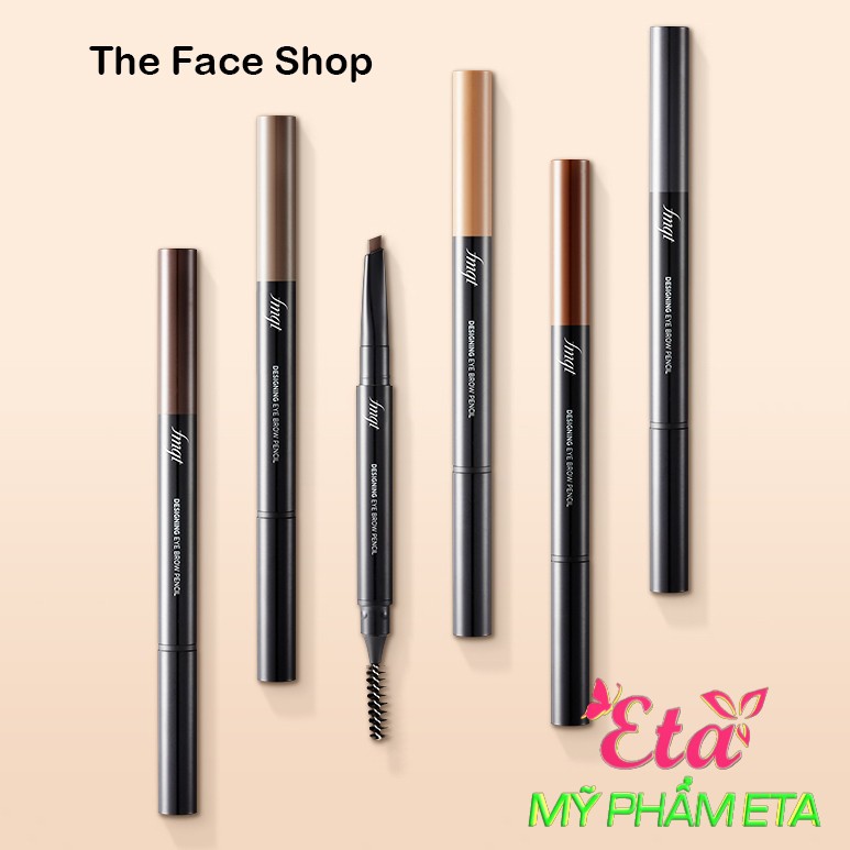 Chì kẻ mày TFS Designing Eyebrow Pencil The Face Shop 2 đầu 01-06 siêu dễ kẻ