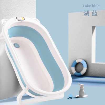 Chậu tắm gấp gọn cho bé, Thau tắm bé sơ sinh kèm phao