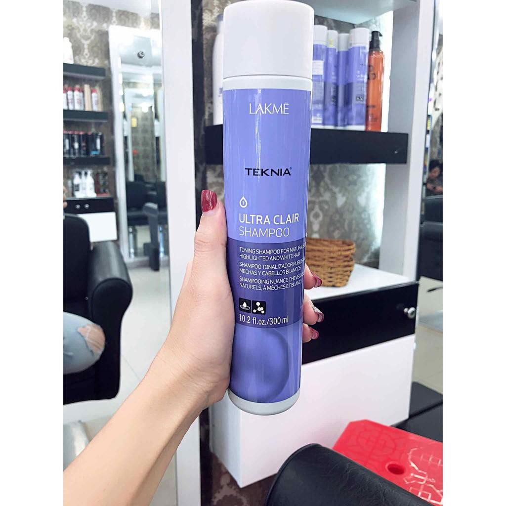 [Lakme-chính hãng] Dầu gội cho tóc rất sáng hoặc bạc Lakme Teknia Ultra Clair Shampoo 300ml(Mẫu mới)