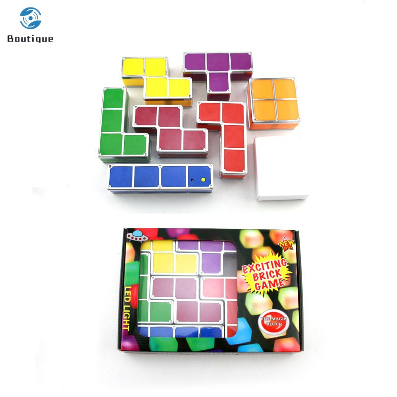 Đồ Chơi Lắp Ráp Mô Hình 7 Miếng Xếp Hình Tetris Có Đèn Led