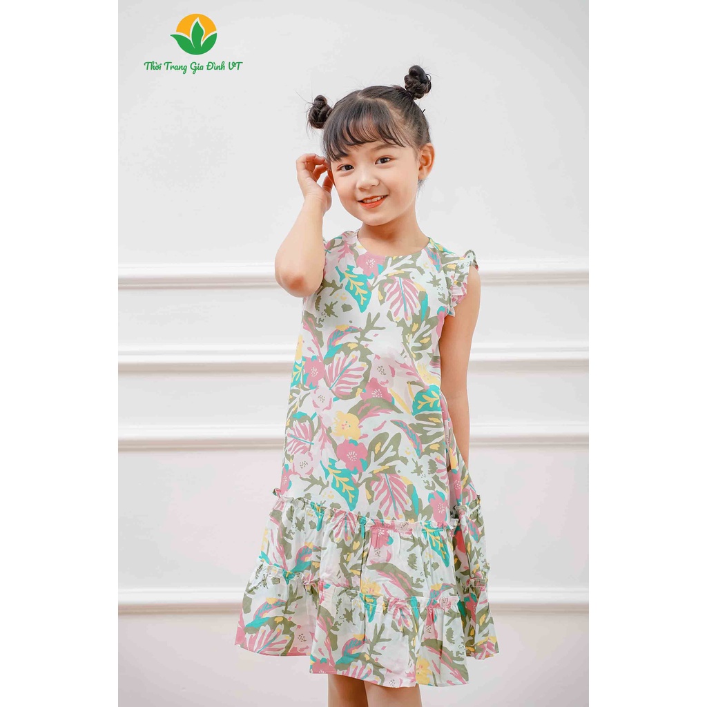 Váy cánh tiên bé gái ba tầng Việt Thắng, chất liệu Lanh - V62.2201