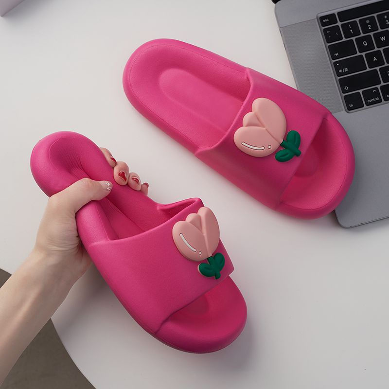 Dép Nhựa pvc Đi Trong Nhà Tắm Hình Hoa Tulip Dễ Thương Cho Nữ